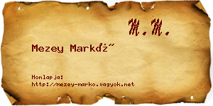 Mezey Markó névjegykártya